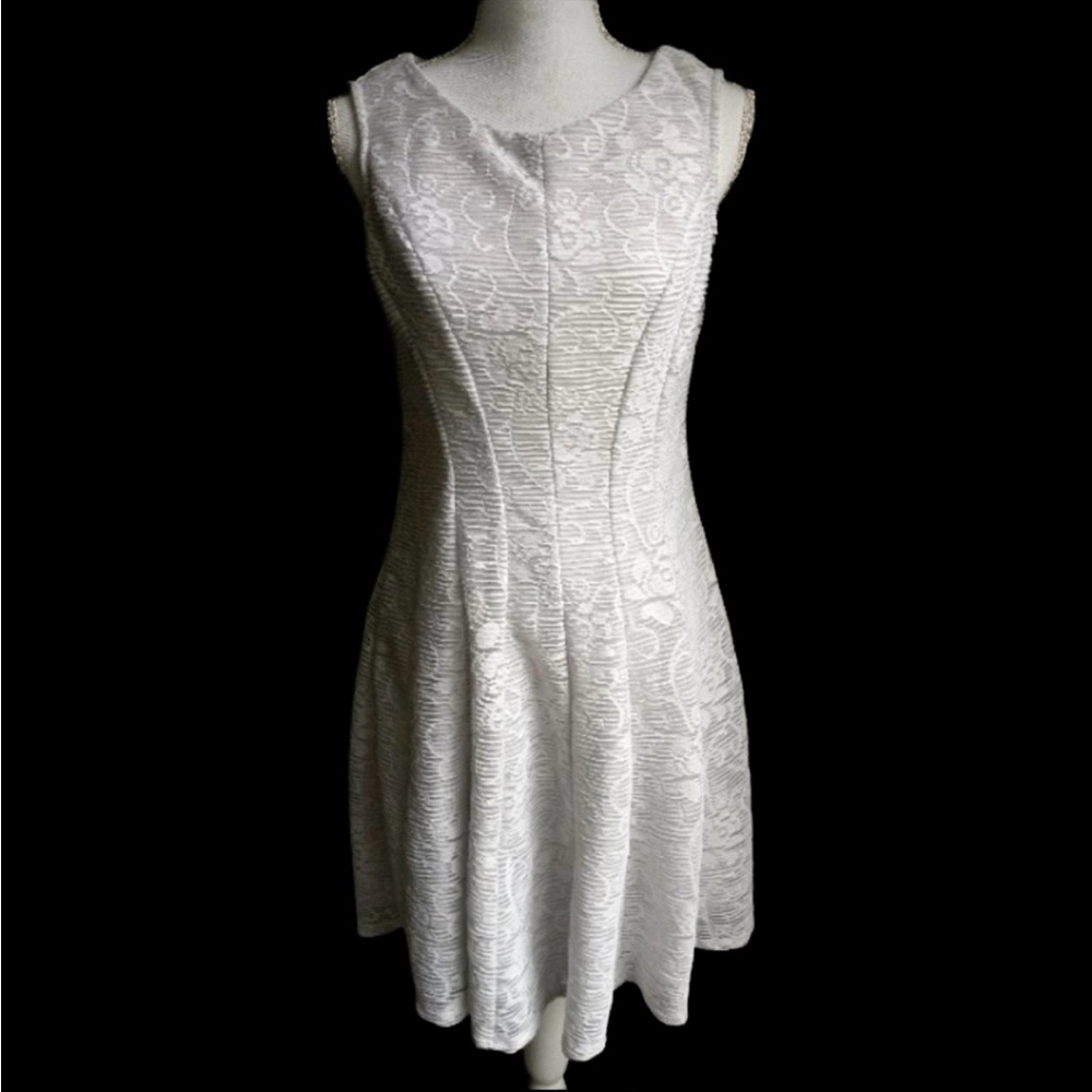 NWT Sandra Darren 14 White Lace Dress